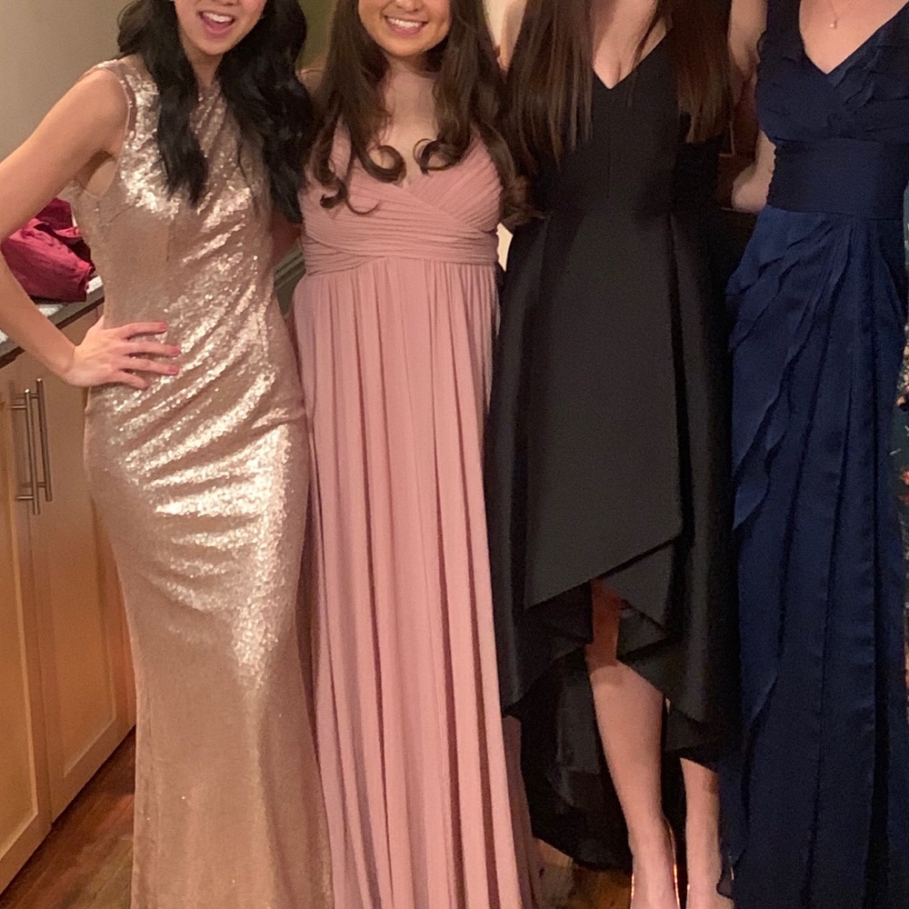 Gold sequin low back dress